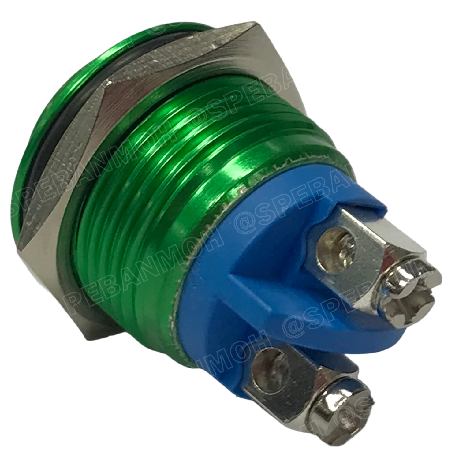 [ 1ชิ้น ] GQ16-H10-NK-G สวิทช์เหล็ก 16mm กดติดปล่อยดับ สีเขียว Green หัวนูน กดเด้ง Momentary Metal Switch สวิทช์เหล็ก16มิล ไม่มีไฟ 12V 24V 220V กดติด-ปล่อยดับ Metal Button Switch สวิทช์กด Push Button Switch กดติดปล่อยดับ No Lamp