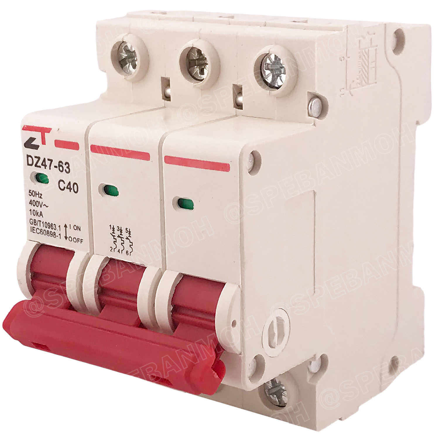 DZ47-63-3P 40A เบรกเกอร์เมน ยึดรางปีกนก 3P 40A AC Circuit Breaker เบรกเกอร์ตัดไฟเกิน 3โพล 40แอมป์ คัดเอาท์ ป้องกันกระแสเกิน Overload ป้องกันการลัดวงจร Short circuit เบรกเกอร์ตัดไฟ เบรกเกอร์ลูกย่อย Ac Circuit Breaker ไฟบ้าน 230V/400V AC มินิเซอกิตเบรก