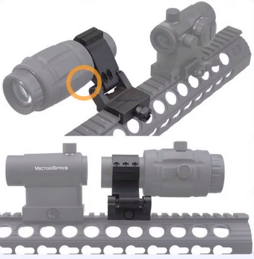 Vector Optics Rubber Adjustable 3x Magnifier for Red Dot Sight Red Dot Scope w/ Flip Side QD Mount Rubber Cover เลนส์ขยาย กล้องจุดแดง RED DOT 3 เท่า