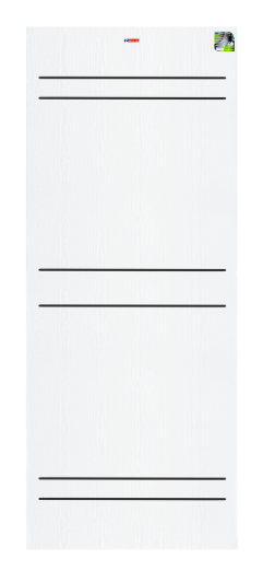 MP15 ประตู UPVC เซาะร่อง สีขาว (ร่องดำ)