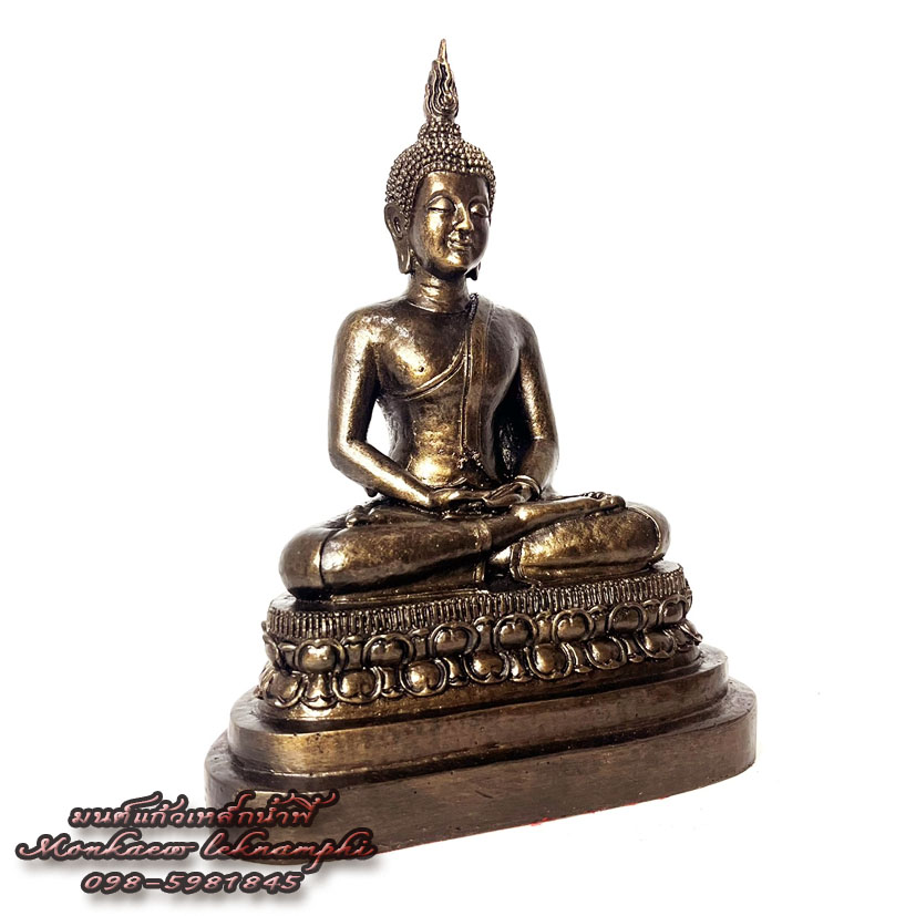 พระวันพฤหัสบดีแร่เหล็กน้ำพี้ พระพุทธรูปปางสมาธิ พระพุทธรูปปางตรัสรู้ สีน้ำตาลแร่เหล็กน้ำพี้ รุ่นหน้าตัก 5 นิ้ว สินค้าพร้อมส่ง มีของแถมวัตถุมงคลหลายรายการ