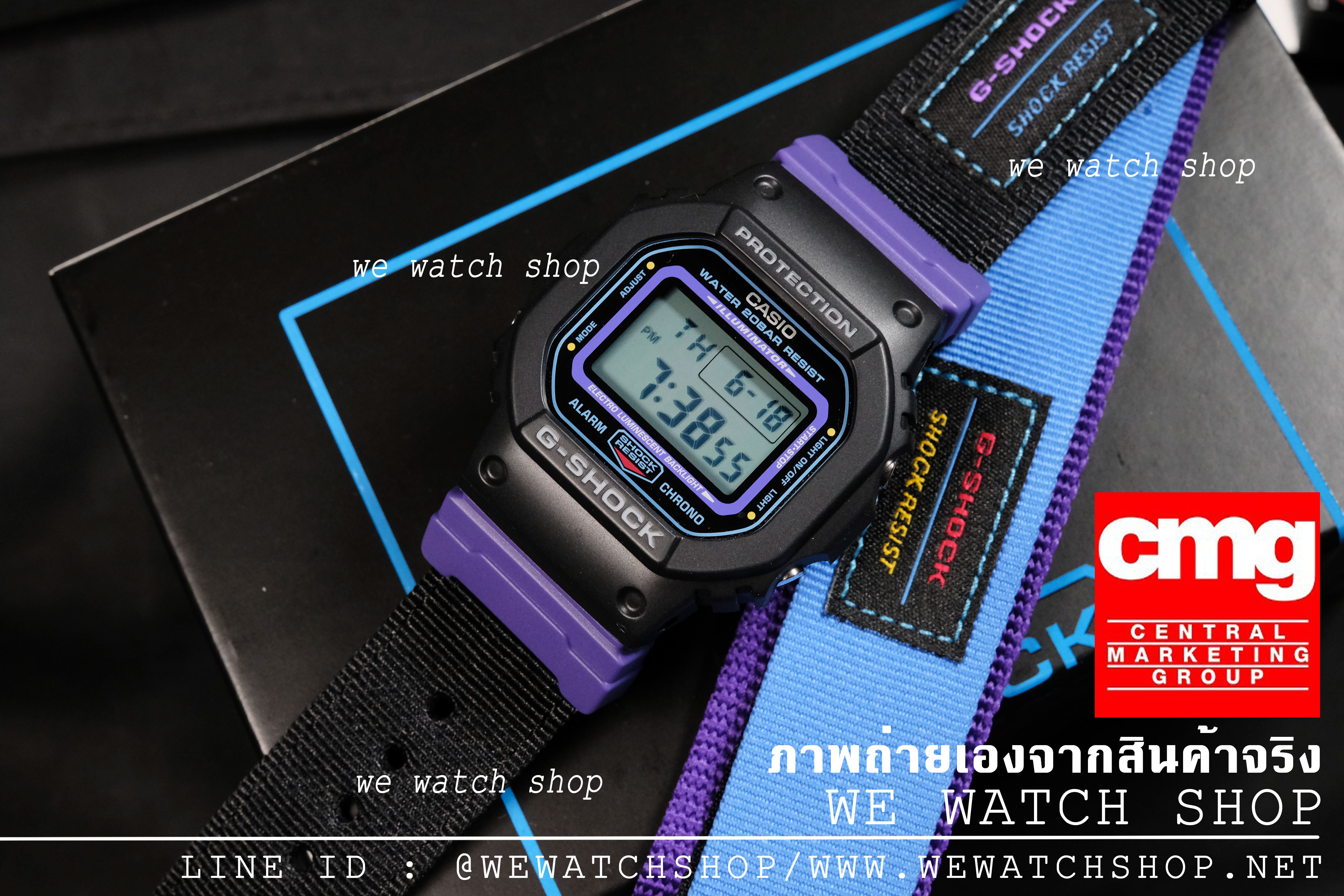 CASIO G-SHOCK รุ่น DW-5600THS-1DR สีดำ ม่วง สินค้าของเเท้ รับประกันศูนย์ CMG