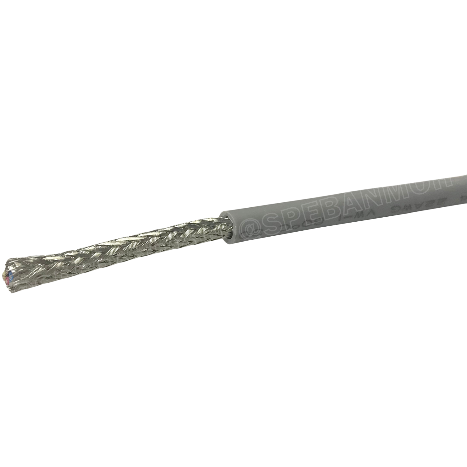 [ 1 เมตร ] TW-2464BS-22AWG-04C เทา Grey สายมัลติคอร์ 4 คอร์ ขนาด 22AWG 4Cx22AWG UL2464 300V 80°C AWG22 เบอร์ 22 สายชีลรอบ Braid Shielded Multicore Cable 4C Computer Cable TCU Tinned Stranded Copper AWM 2464 22AWG VW-1 80°C 300V E150612 Thai Wonderful