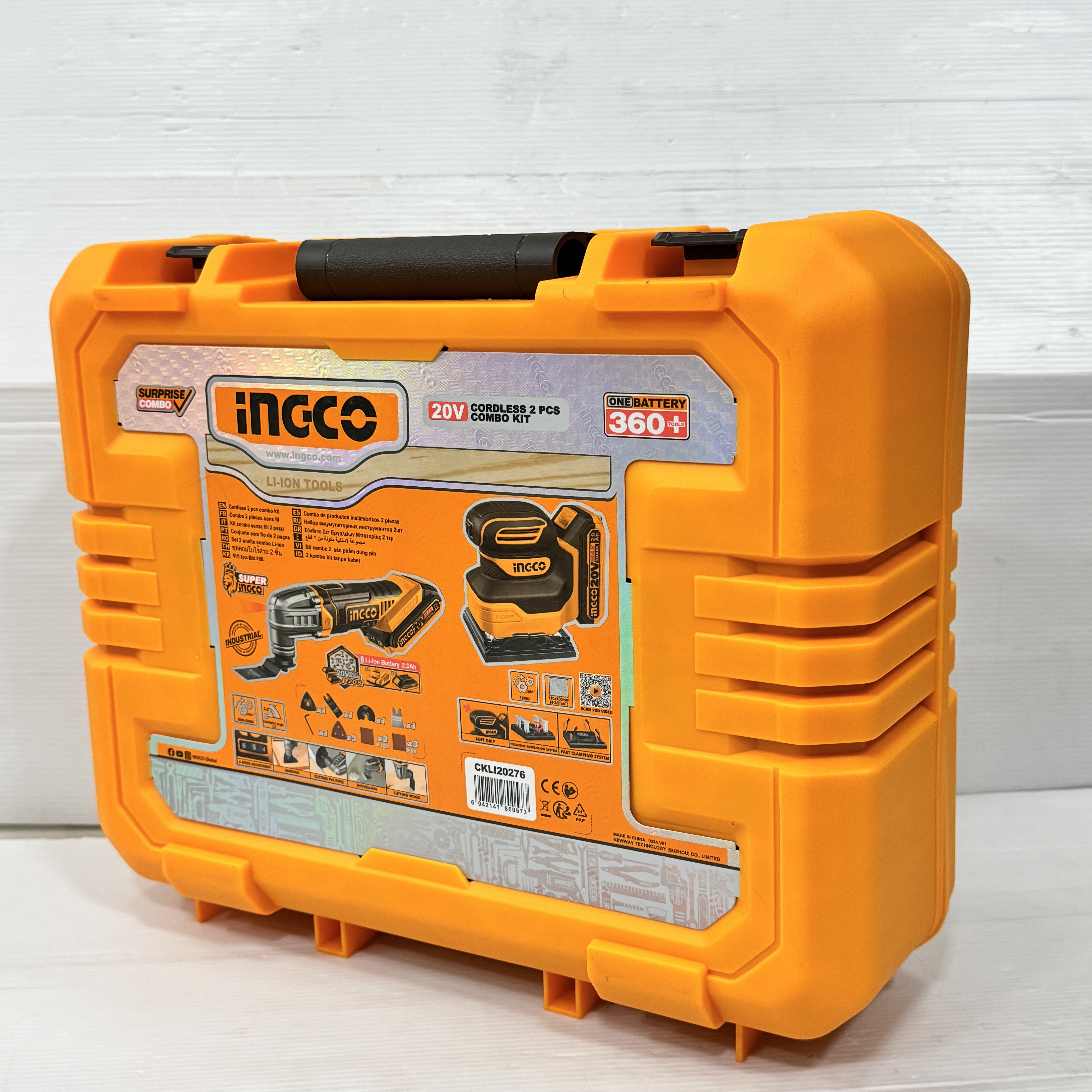 INGCO Combo Set CKLI20276 20V. (CMLI2022+CSHSLI2014) เครื่องตัดอเนกประสงค์+เครื่องขัดกระดาษทราย