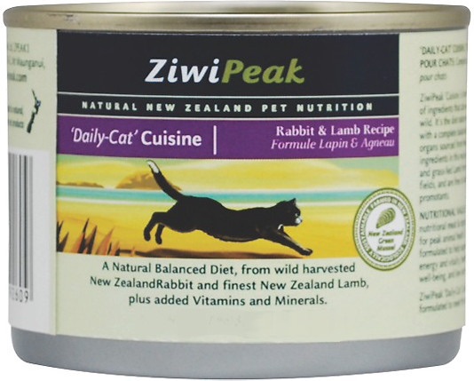 อาหารเปียกแมวเกรดซุปเปอร์พรีเมี่ยมทำจากเนื้อกระตายและเนื้อแกะ ZiwiPeak Daily-Cat Cuisine Rabbit & Lamb Canned Cat Food 85g จากประเทศนิวซีแลนด์