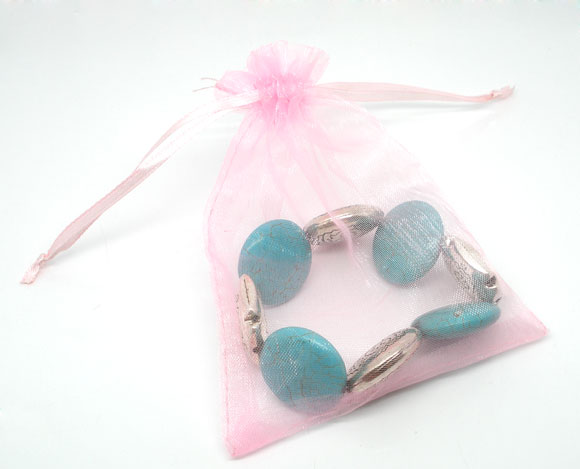 สร้อยข้อมือทำมือยางยืด Turquoise สังเคราะห์ขนาด 16 ซม. 1 เส้น