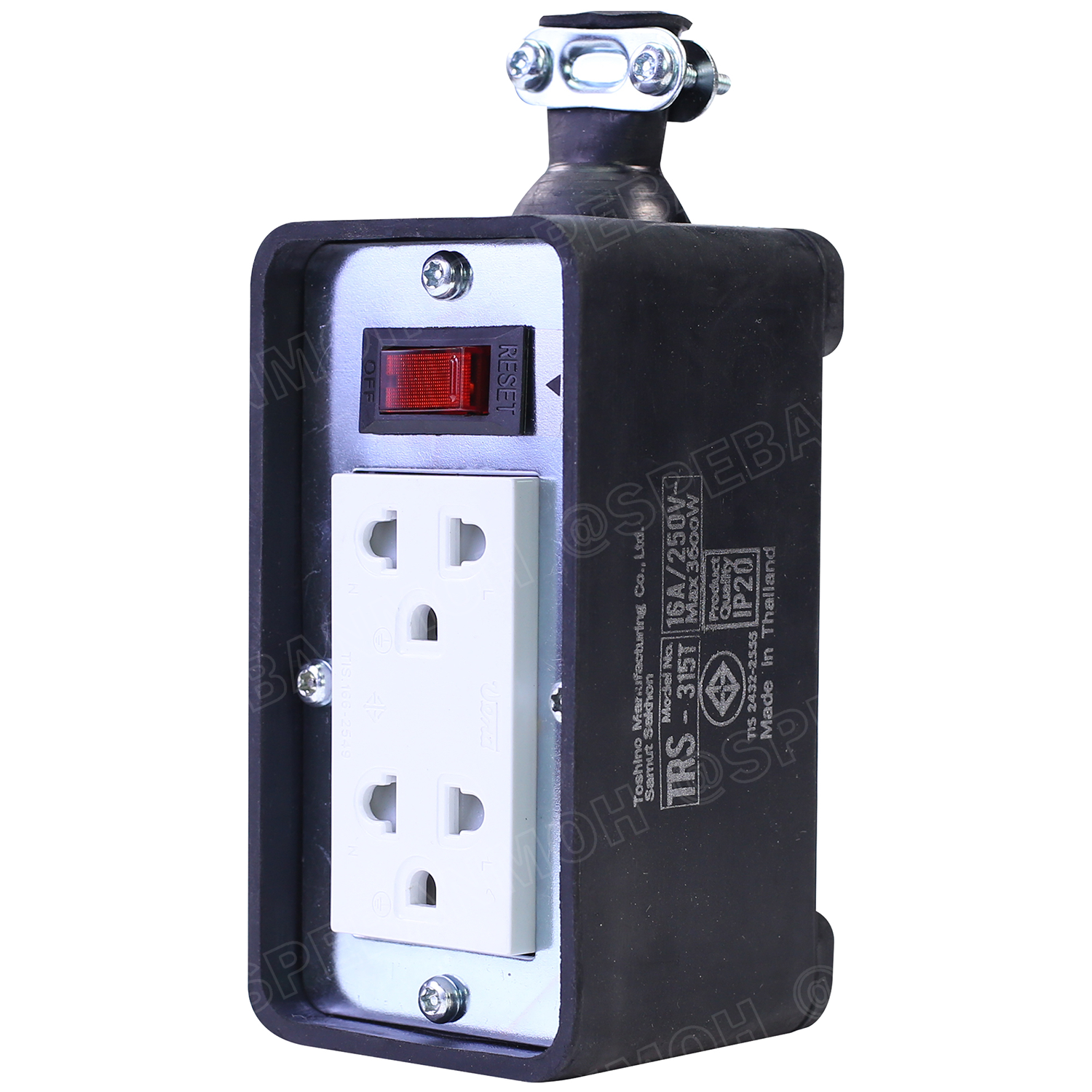TRS315T-20M สายไฟ ยาว 20 เมตร ปลั๊กยาง Toshino TRS 315T 20M ยาว 20เมตร ปลั๊กพ่วง Toshino ปลั๊กไฟ Toshino ปลั๊กไฟยาง TR-315T 3 x 1.5 sq.mm.บล็อกยาง ปลั๊กไฟสนาม ยางพารา ทนต่อแรงกระแทก ทนแรงกระแทก ปลั๊กไฟ ภายนอก บล็อกต่อสายไฟทำจาก ยางพารา พร้อมเต้ารับ เต้าเส