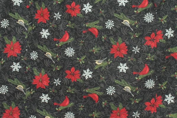 SK-337 กระโปรงแฟชั่น&ทำงาน ทรงสอบ ผ้าคอตต้อนญี่ปุ่นพิมพ์ลายดอกไม้และนก โทนสีเข้ม พร้อมโบว์คาดเอว