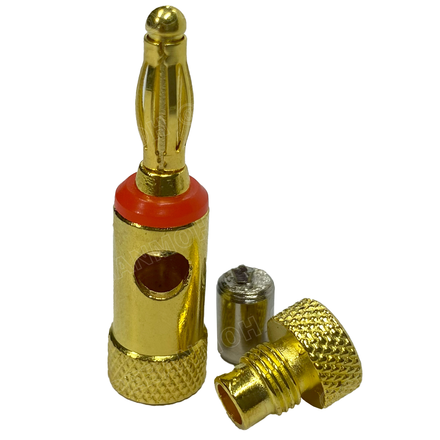 [ 1ชุด/4ตัว ] BNN-014-GL ปลั๊กบานาน่าเครื่องเสียง ตัวผู้ Male ∅4 mm ชุบทอง gold Banana Plug Audio Grade ปลั๊กกล้วย ชุบนิกเกิ้ล พรีเมี่ยม หัวเสียบลำโพง ขั้วต่อสายลำโพง Speaker Connector บานาน่า 4mm gold-plated เครื่องเสียง แจ็คลำโพง แจ็คลำโพง ออดิโอเกรด