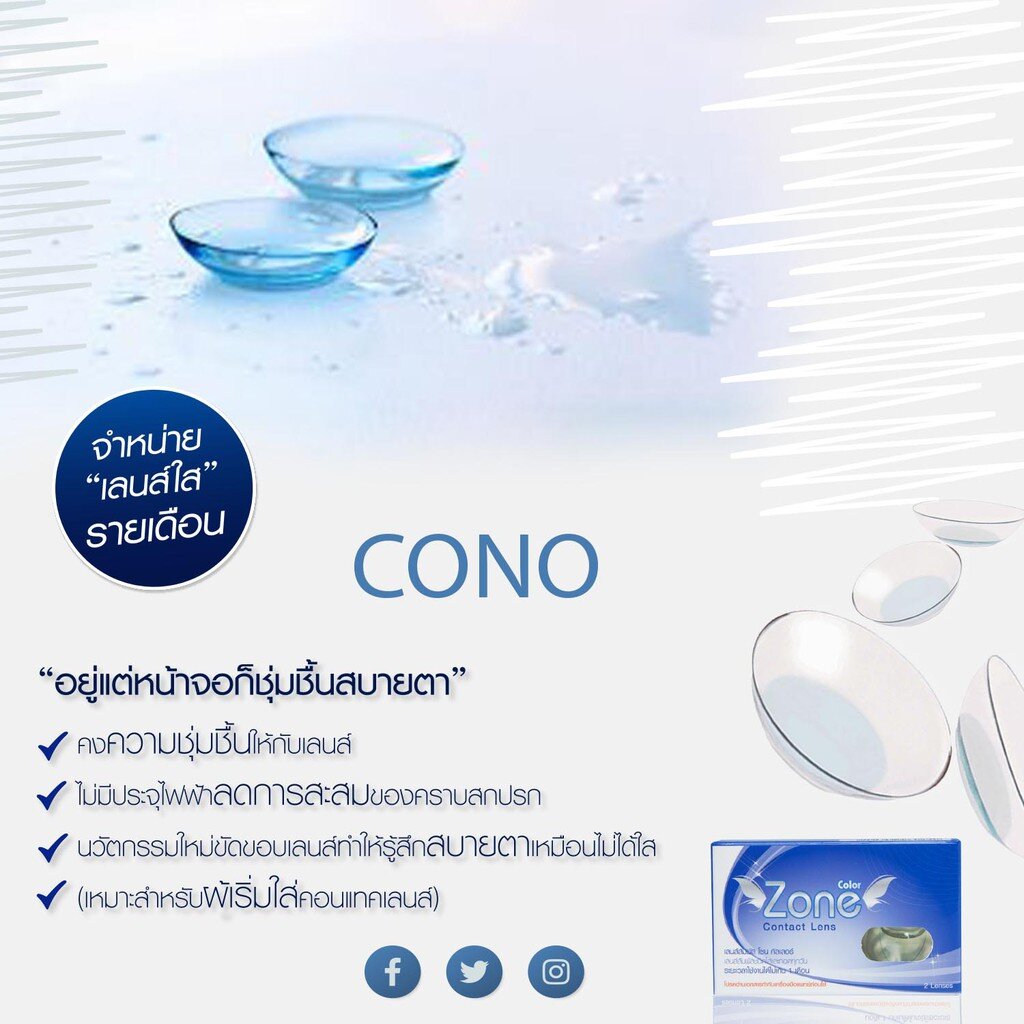 CN01 Cono Clearlens Contactlens (เลนส์ใส) Step 1-4 CN Y