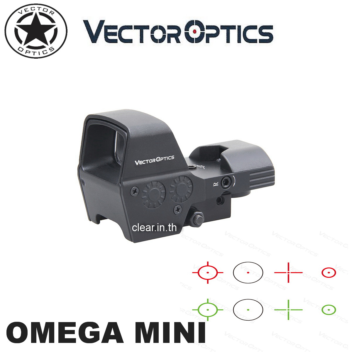 VECTOR OPTIC RED DOT MODEL 2022 รุ่นล่าสุด SIZE mini Omega 23x35 Four Reticle Reflex Sight