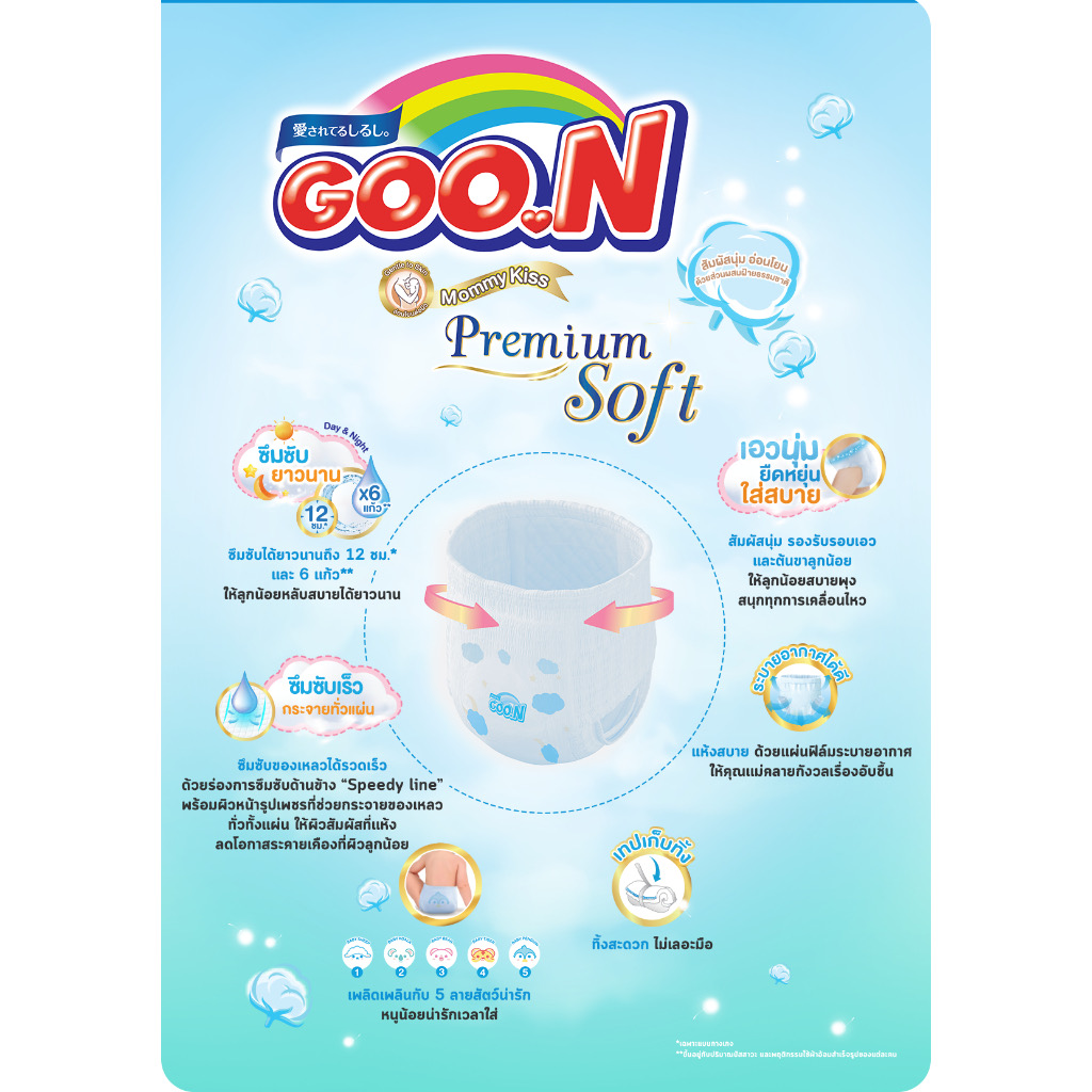 GOON กูนน์ กางเกงผ้าอ้อมเด็ก รุ่นมัมมี่คิส ไซส์ S-XXXL