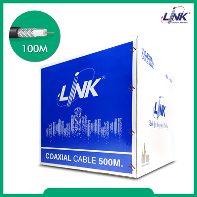 " ราคาพิเศษ " สาย LINK CB-0102 RG 58 C/U Cable, 95% Shield, Black Jacket MILITARY 500m./Reel in Bx. / ขายเป็นเมตร
