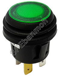 R13-527D2L-02/G สวิทช์กดติด-กดดับ กันน้ำ (Waterproof Switch) สีเขียว/GEN 21A 14V DC