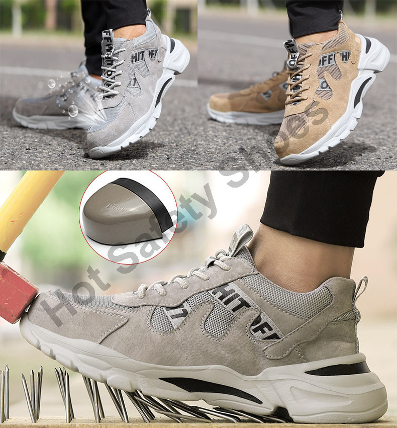 HOT SPORT NO.11 Safety shoes รองเท้าเซฟตี้ รองเท้าหัวเหล็ก รองเท้านิรภัย รองเท้าเซฟตี้sport ดีไซส์สวย พื้นนุ่มเ ผ้าใบผสมหนัง