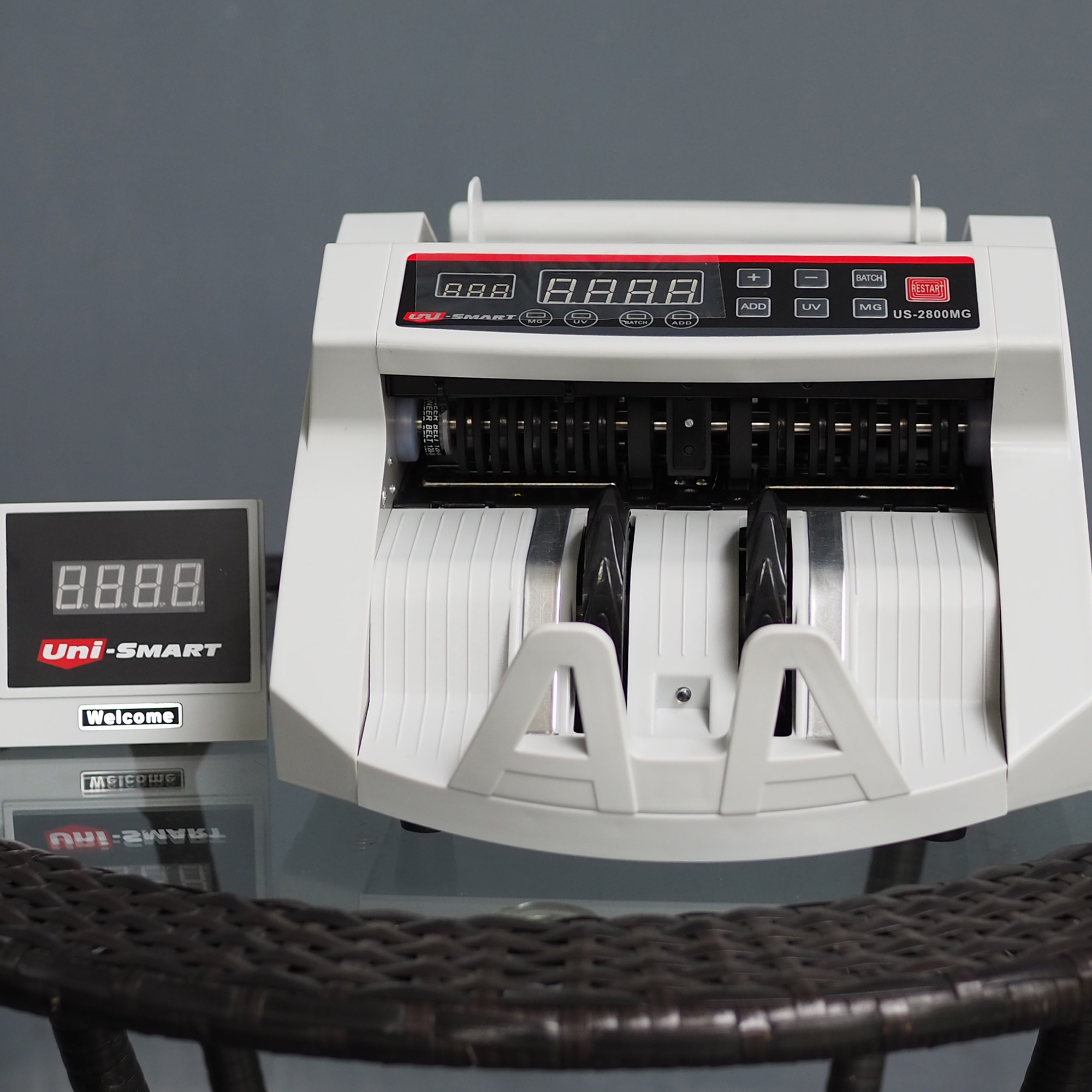 Uni-SMART เครื่องนับธนบัตร เครื่องนับเงิน เครื่องนับแบงค์ ตรวจธนบัตรปลอม US-2800MG