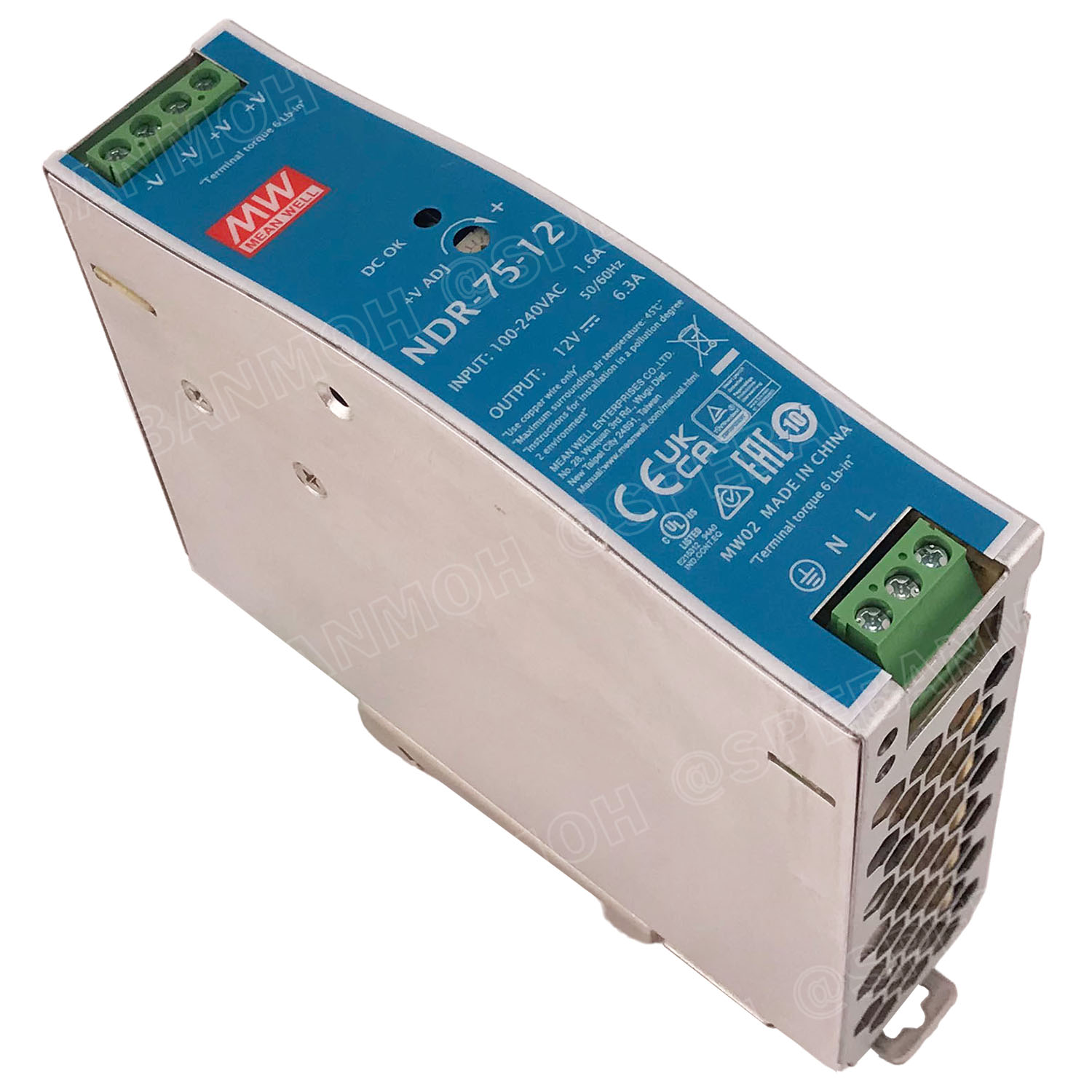 [ 1เครื่อง ] NDR-75-12 พาวเวอร์ซัพพลาย 12V 6.3A MEAN WELL 75W NDR Single Output Industrial DIN RAIL สวิทชชิ่ง ยึดรางปีกนก INPUT100-240VAC OUTPUT 12VDC สวิทชิ่ง เมนเวล 12โวตท์ สำหรับ DIN Rail มีนเวล บอร์ดแปลงไฟ หม้อแปลงไฟ AC to DC