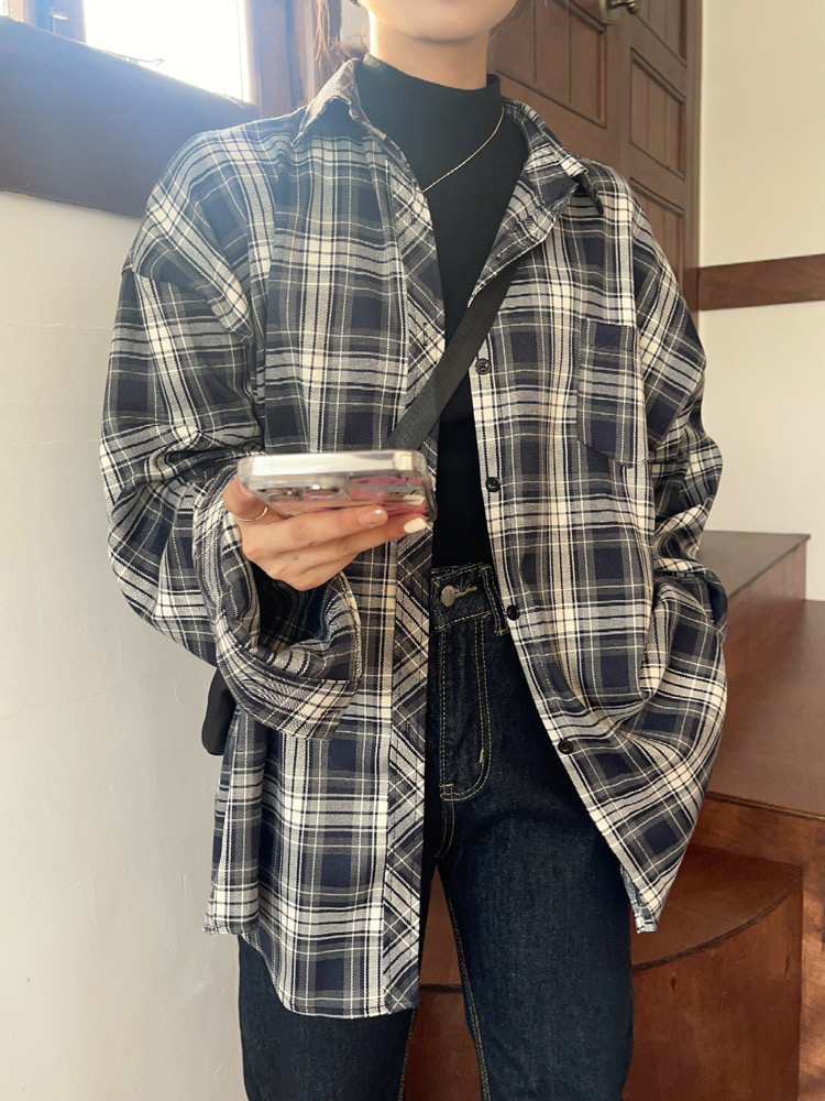 NEW GRID oversize shirt เชิ้ตลายสก็อต