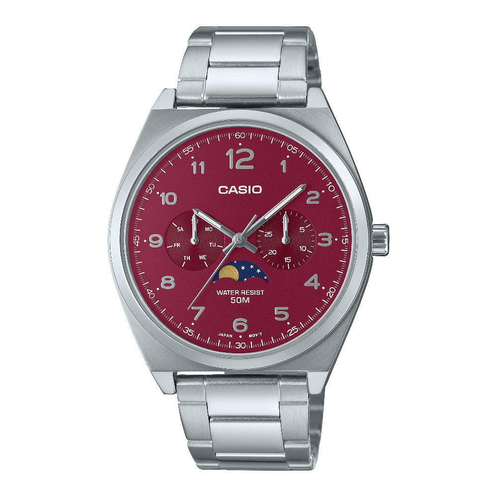 CASIO รุ่น MTP-M300D-5AVDF สายสแตนเลสสีเงิน สินค้าใหม่ ของเเท้ รับประกันศูนย์ CMG 1 ปี