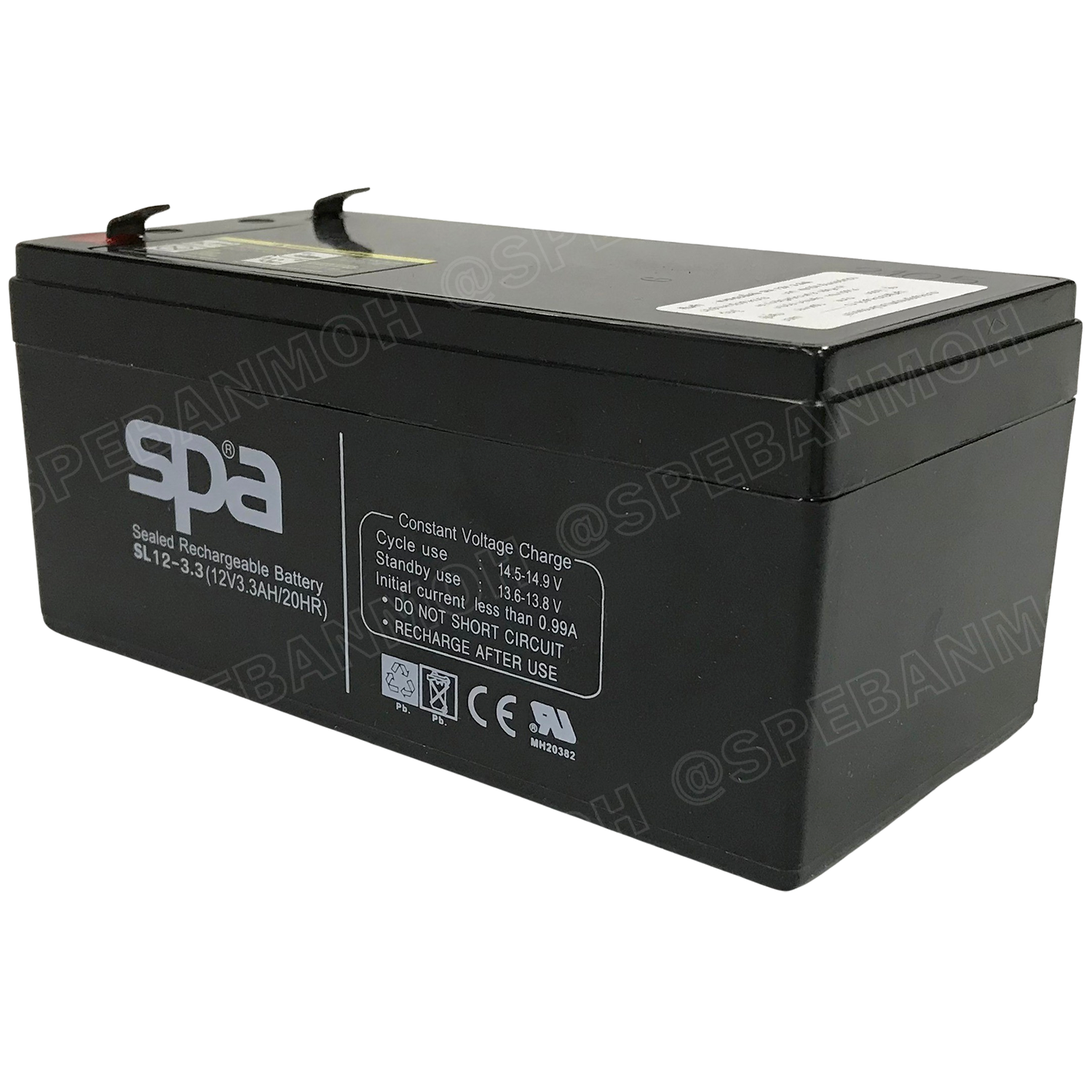 SL12-3.3 SPA Battery 12V 3.3A แบตเตอรี่แห้ง สำรองไฟ 12V 3.3Ah SL แบตเตอรี่สปา แบตเตอรี่ SPA แบตแห้ง SPA แบต UPS ไฟฉุกเฉิน ระบบเตือนภัย แบตเครื่องสำรองไฟ แบตไฟฉุกเฉิน แบตUPS แบตเตอรี่แห้ง SPA Valve Regulated Lead Acid Battery แบตเตอรี่ชนิดแห้ง