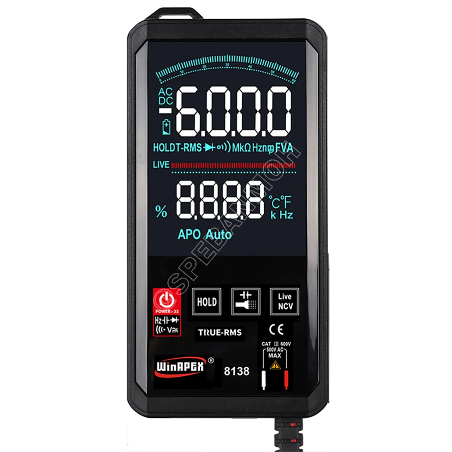 [ 1เครื่อง ] ET8138 มัลติมิเตอร์ WinAPEX ET Series Digital Multimeter ระบบออโต้ ดิจิตอลมัลติมิเตอร์ แสดงผลหน้าจอสี วัด Hz เปลี่ยนฟังก์ชั่นโดนการแตะสัมผัส Auto range ระบบสัมผัส มีไฟ LED ระบบ Touch Screen ช่วงระบุการวัดอัตโนมัติ