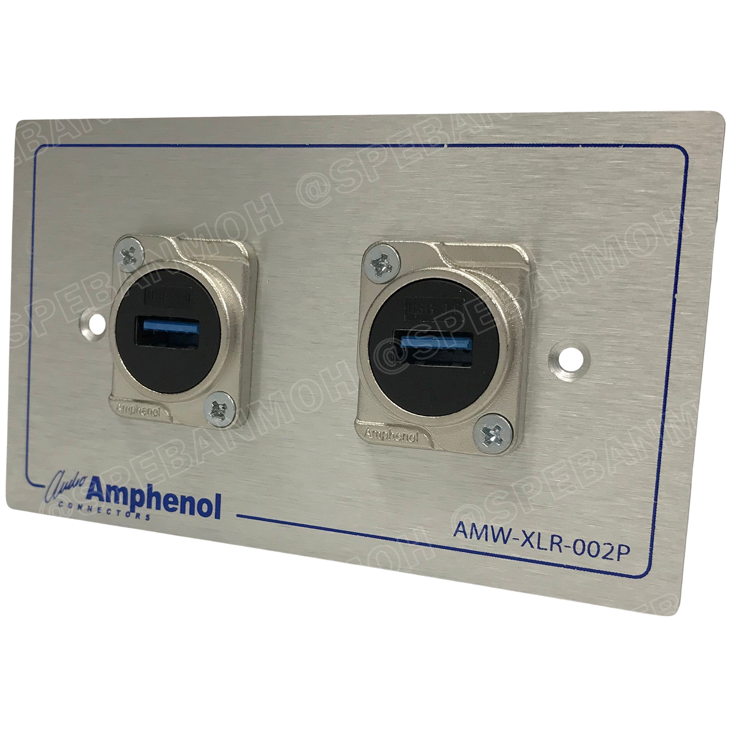 [ 1ชุด ] AMW-USB-02P ชุดเพลทแอมฟีนอล Amphenol Audio / Video Outlet Panel for USB 2 Port With Connector USB เพลท 2ช่อง USB เพลทแอมฟินอล คอนเน็คเตอร์ AC-USB3-AA ยูเอสบีคอนเน็คเตอร์ Amphenol Plate อุปกรณ์เครื่องเสียง เพลทยูเอสบี