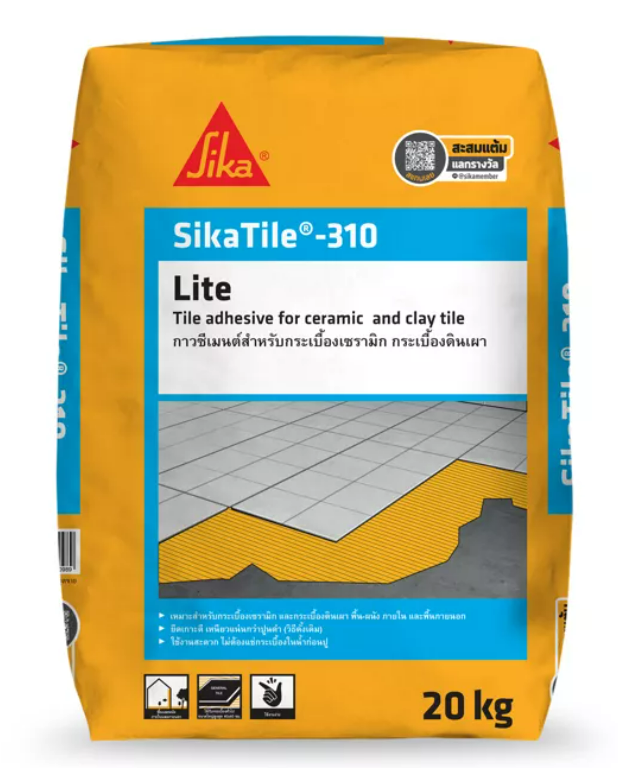 SikaTile®-310 Lite กาวซีเมนต์สำหรับกระเบื้องเซรามิก กระเบื้องดินเผา