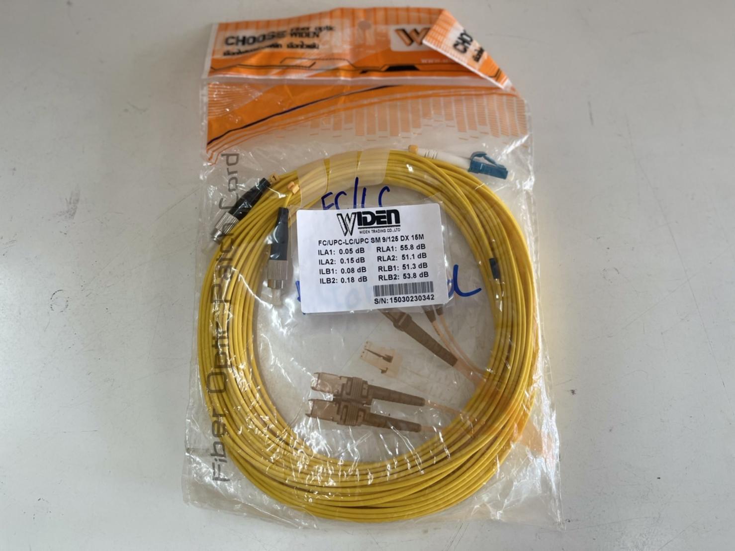 Widen Patch Cord FC/UPC-LC/UPC SM 9/125 DX 15 M.
