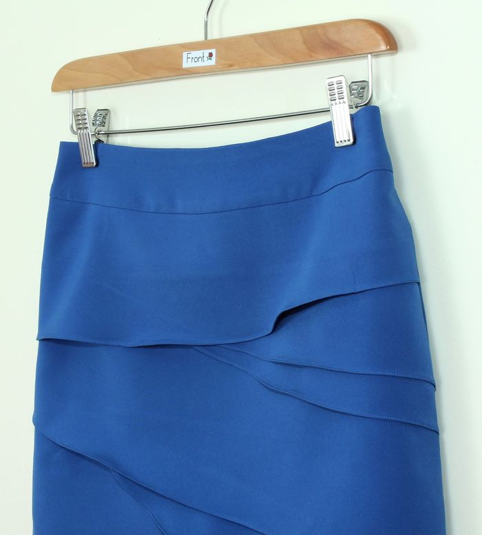 กระโปรงแฟชั่น&ทำงาน ทรงสอบ ผ้าไหมอิตาลีสีฟ้าน้ำทะเล / SK-255