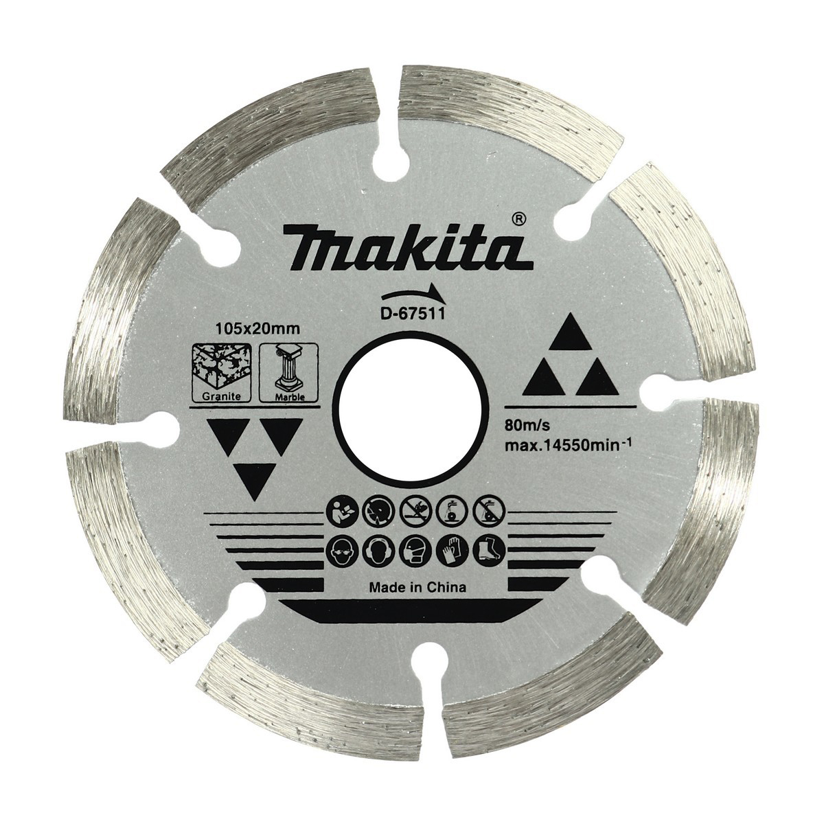 MAKITA D-67511 ใบเพชร 4นิ้ว (105 x 20 x 16 มม.) แบบร่อง ตัดหินอ่อน, ตัดแกรนิต