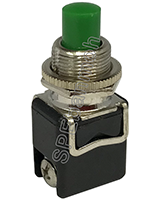 [ 2ชิ้น ] PBS-13B สวิทช์กดติด-ปล่อยดับ (Pushbutton switch) ∅12mm 4A 250VAC สีเขียว (Green)