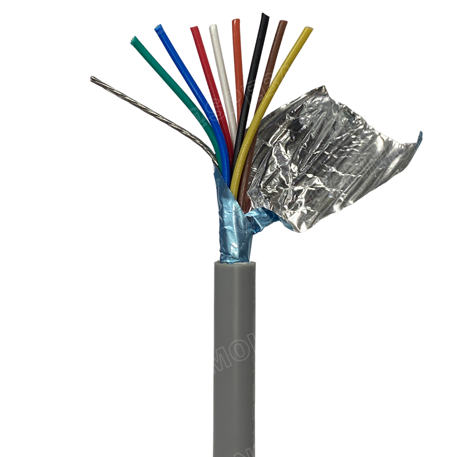 [ 2เมตร ] TW-2464SS-24AWG-08C สายมัลติคอร์ 8 คอร์ ขนาด 24AWG 8C x 24AWG UL2464 300V 80°C AWG24 เบอร์ 24 สายชีลเดียว Single Shielded Multicore Cable 8C Computer Cable TCU Tinned Stranded Copper AWM 2464 24AWG VW-1 80°C 300V E150612 Thai Wonderful AWM I