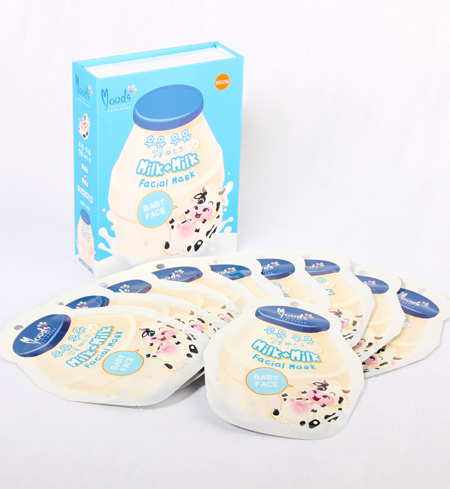 MOODS มาส์คนมเกาหลี สูตรน้มม..นม ดับเบิ้ลมิลค์โปรตีน สำหรับผิวแห้งมาก