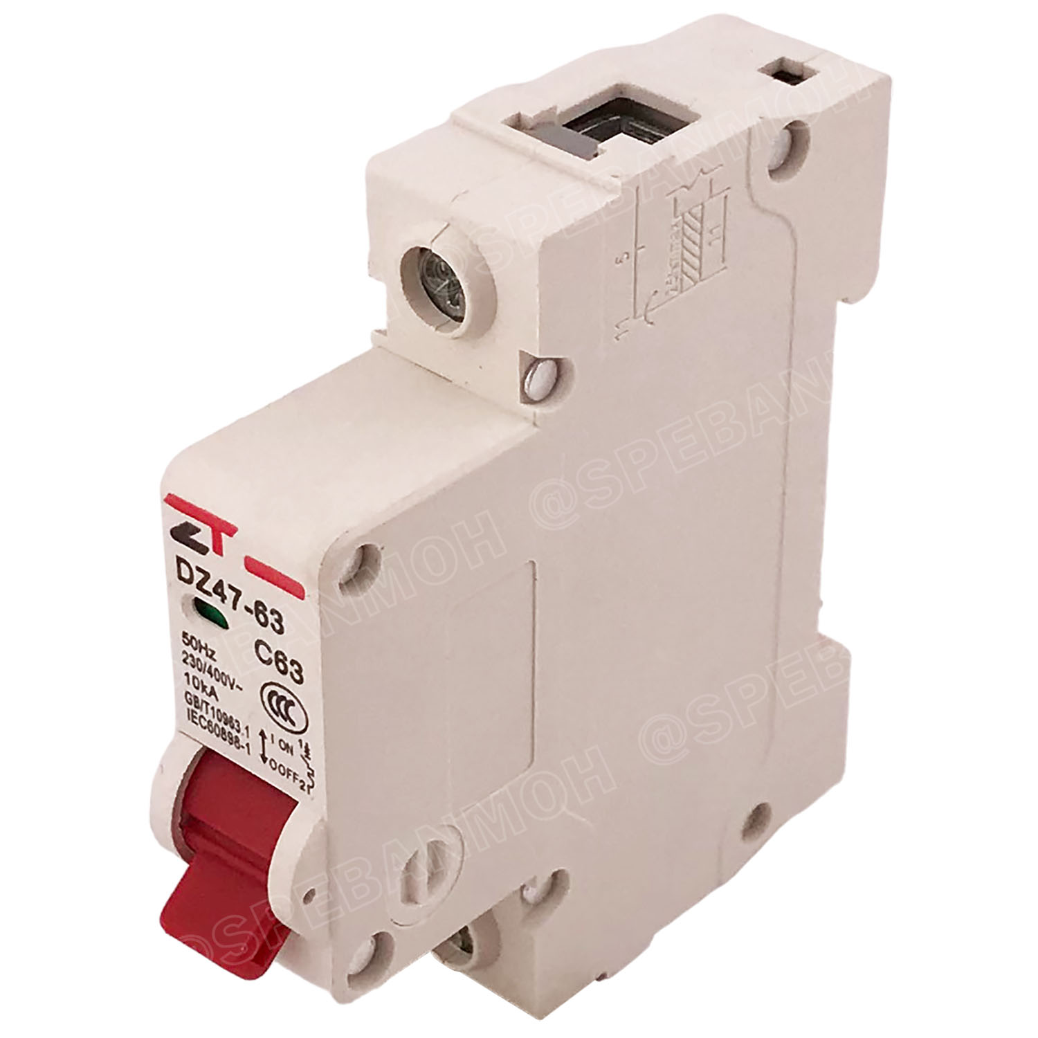 DZ47-63-1P 63A เบรกเกอร์ ลูกย่อย ยึดรางปีกนก 1P 63A AC Circuit Breaker เบรกเกอร์ตัดไฟเกิน 1โพล 63แอมป์ คัดเอาท์ ป้องกันกระแสเกิน Overload ป้องกันการลัดวงจร Short circuit เบรกเกอร์ตัดไฟ เบรกเกอร์ลูกย่อย Ac Circuit Breaker ไฟบ้าน 230V/400V AC มินิเซอกิตเบรก