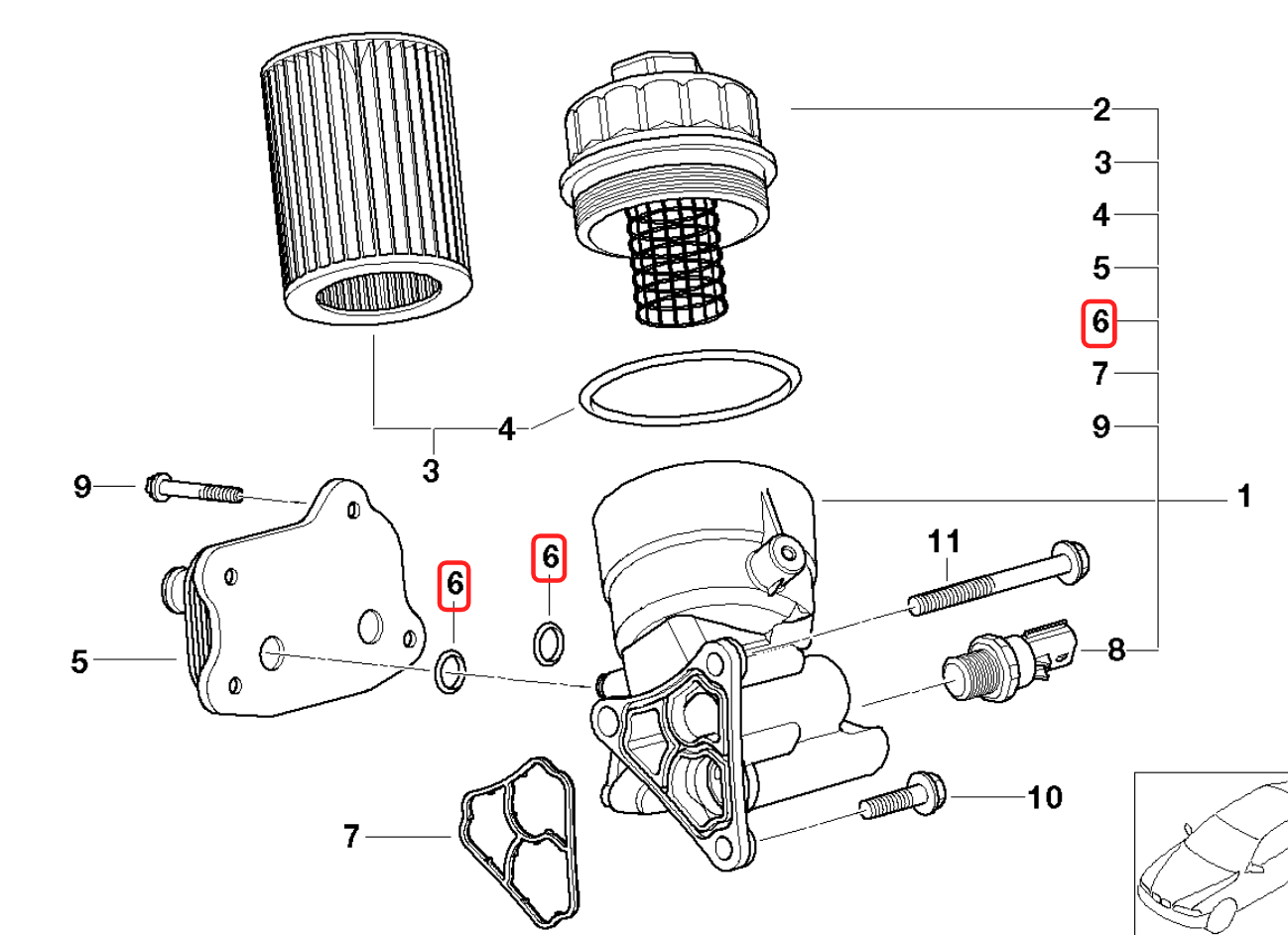 โอริงฐานออยน้ำมันเครื่อง MINI COOPER S R52, R53 (11427509212) /แท้ *1คันใช้2อัน