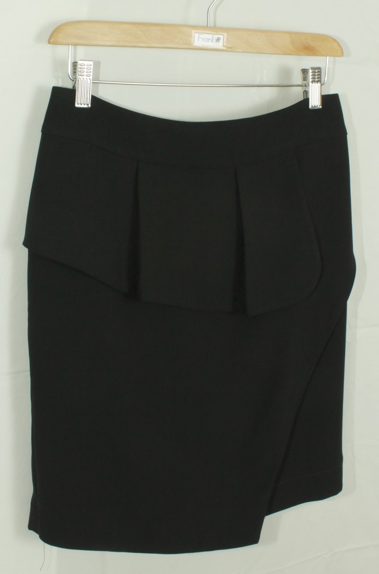 SK-173 กระโปรงแฟชั่น&ทำงาน ทรงสอบ ผ้า CHANEL สีดำ