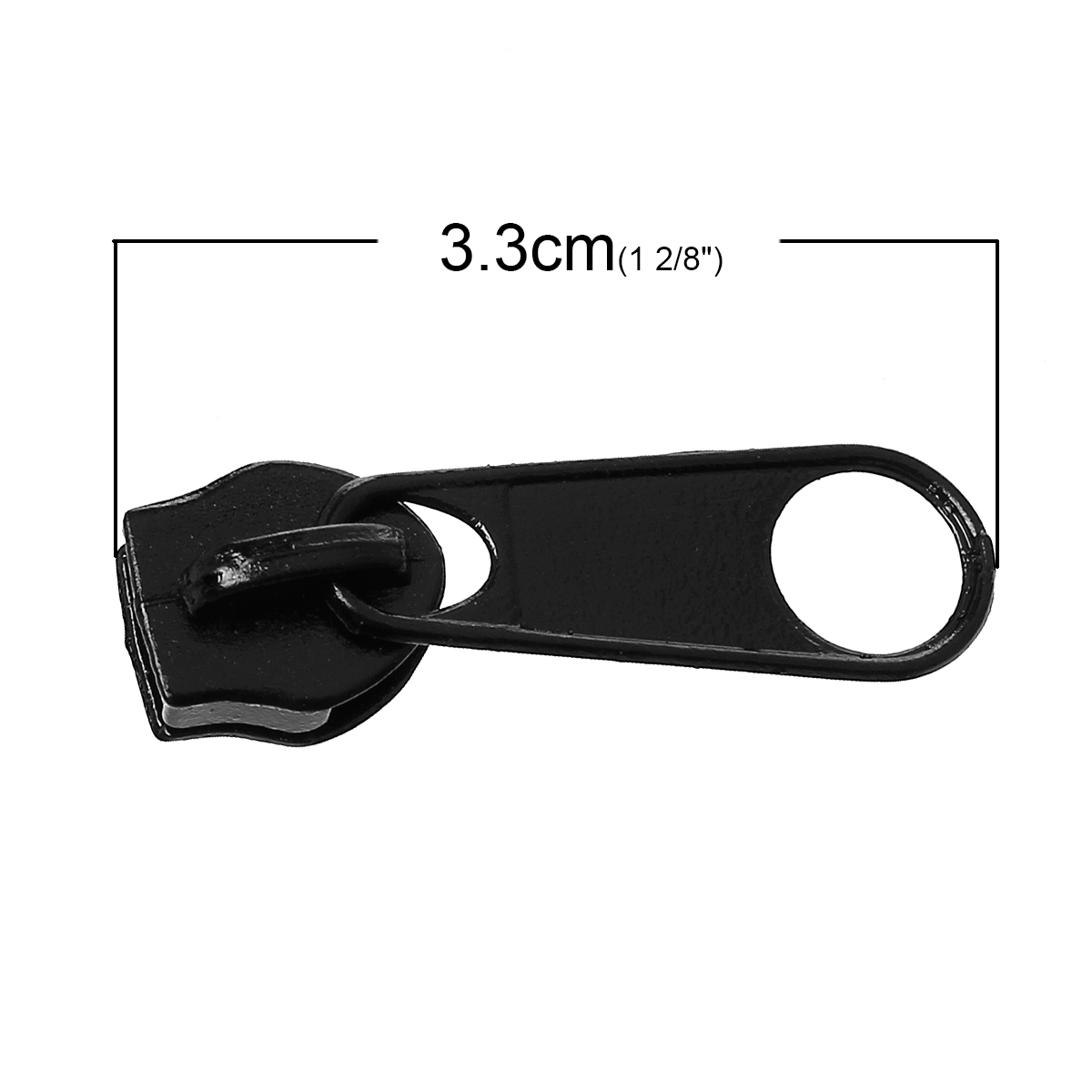 หัวซิปสีดำ ขนาด 3.3cm x 10.0mm แพ็ค 20 อัน