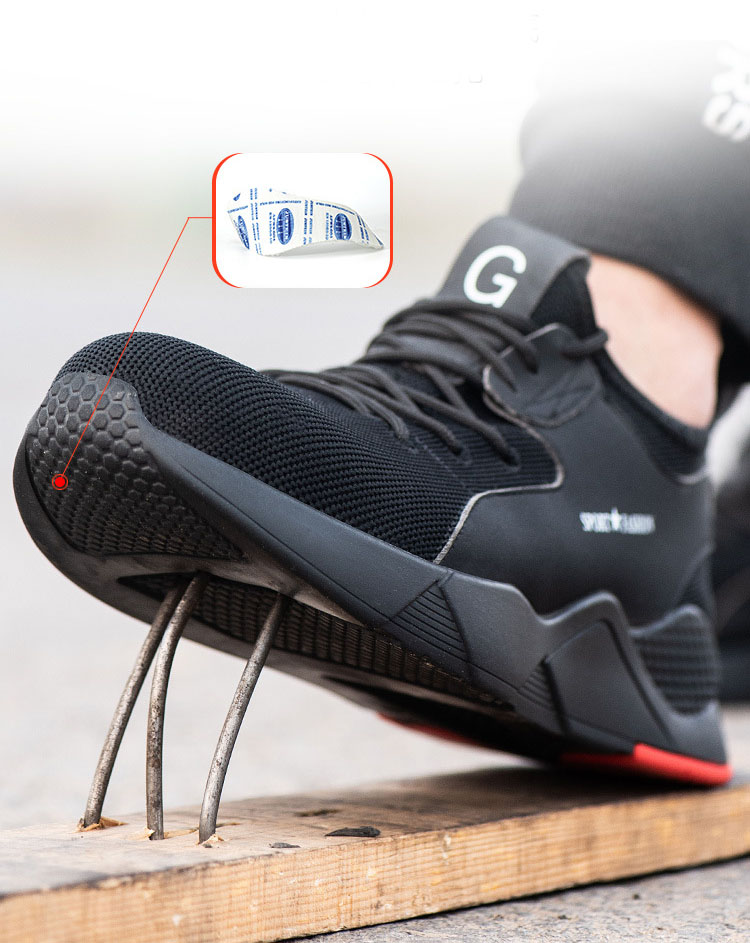 HOT SPORT NO.4 รองเท้าเซฟตี้ ผ้าใบผสมหนัง ดีไซส์สวย ทันสมัย หัวเหล็ก พื้นยางกันลื่น