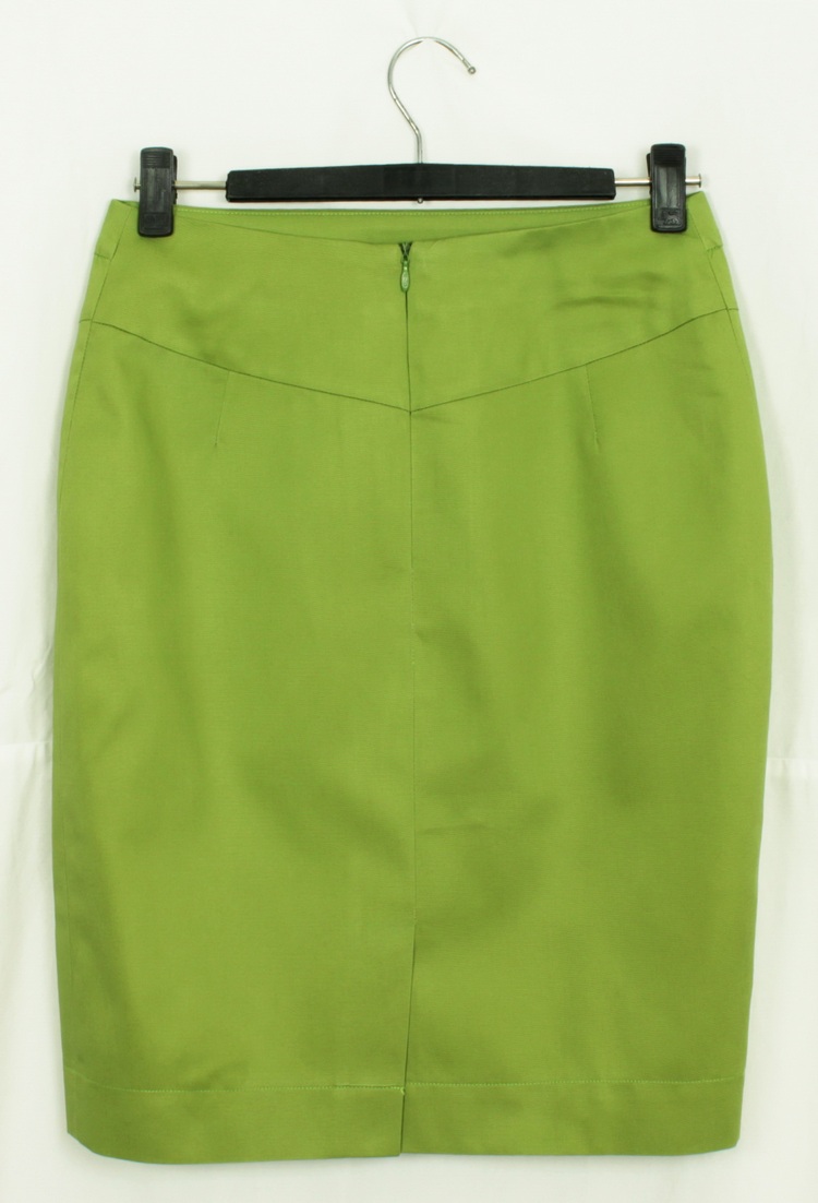 SK-145 กระโปรงแฟชั่น&ทำงาน ทรงสอบตัดต่อ ผ้าคอตตอนญี่ปุ่นสีเขียว