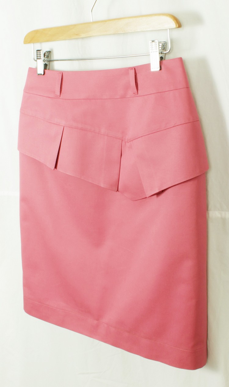 SK-160 กระโปรงแฟชั่น&ทำงาน ทรงสอบจับจีบทวิชซ้อนกัน ผ้าคอตต้อนญี่ปุ่นสี Pink Candy