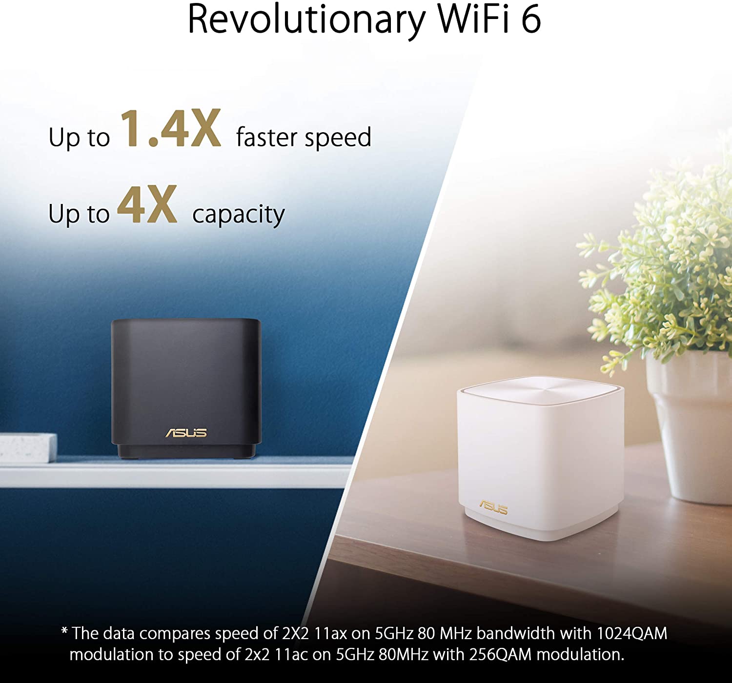 ASUS ZENWIFiI AX MINI รุ่น XD4 AX1800 WiFi 6 Mesh Dual-Band Router (2-Pack) Black