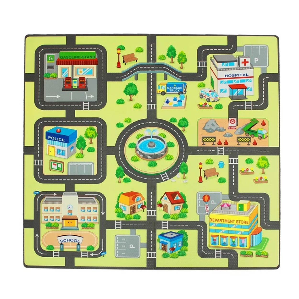 โฟมยาง แผ่นโฟม โฟมปูพื้น ASTA ชุดท้องถนน / ชุดสวนสัตว์ ขนาด 47 x 47 ซม. (1 ชุดมี 4 แผ่น)