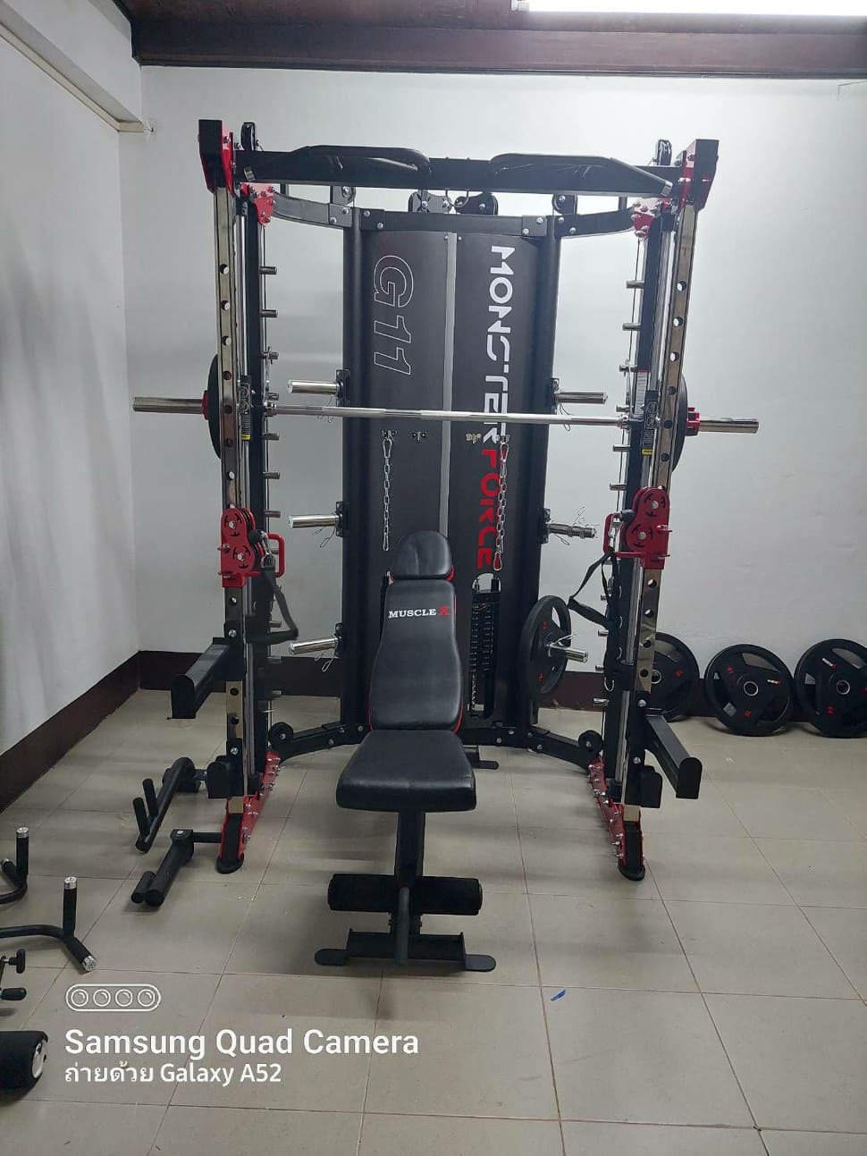 สมิทแมชชีน Smith Machine Monster Force G11+ม้านั่ง204+แผ่นน้ำหนัก 50 kg