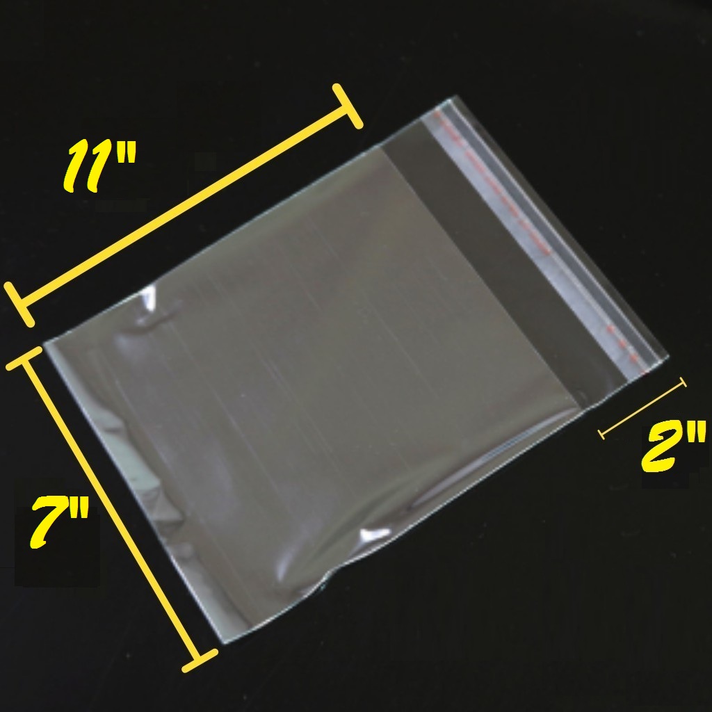 ถุงแก้วใสโอพีพี มีแถบกาว