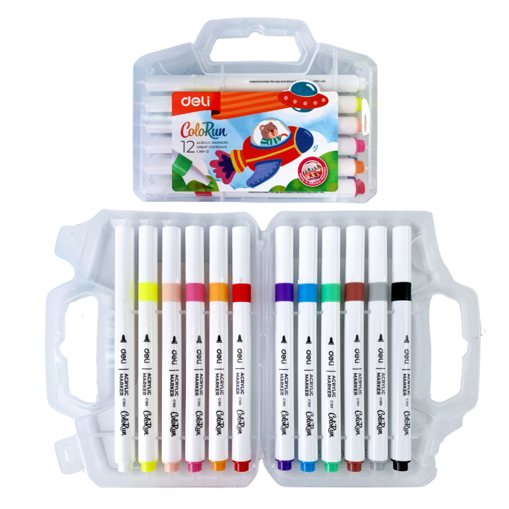 ปากกาอะคริลิค ปากกาสีอะคริลิค ปากกามาร์คเกอร์ Deli Colorun C189 12 สี / 24 สี