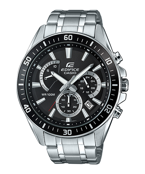 CASIO EDIFICE รุ่น EFR-552D-1AVUDF สีเงิน หน้าปัดดำ สินค้าใหม่ ของเเท้ ประกันศูนย์ CMG