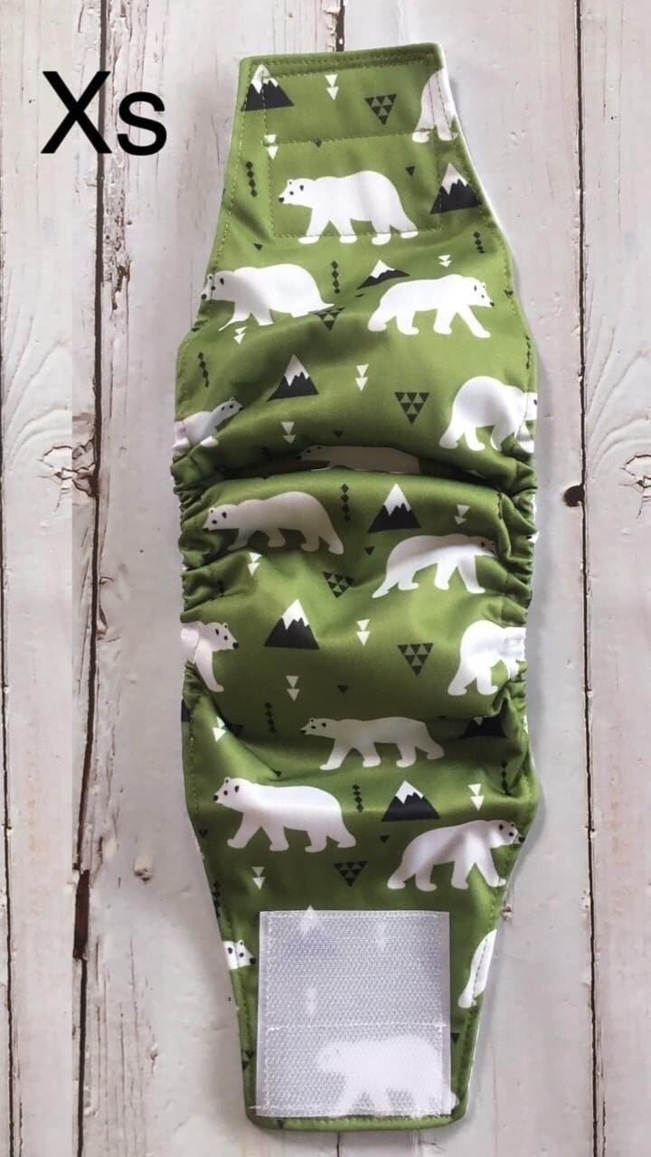 โอบิอนามัยแบบซักได้ สำหรับสุนัขเพศผู้ ไซส์XS กว้าง12cm. ยาว35cm. (รวมส่ง)