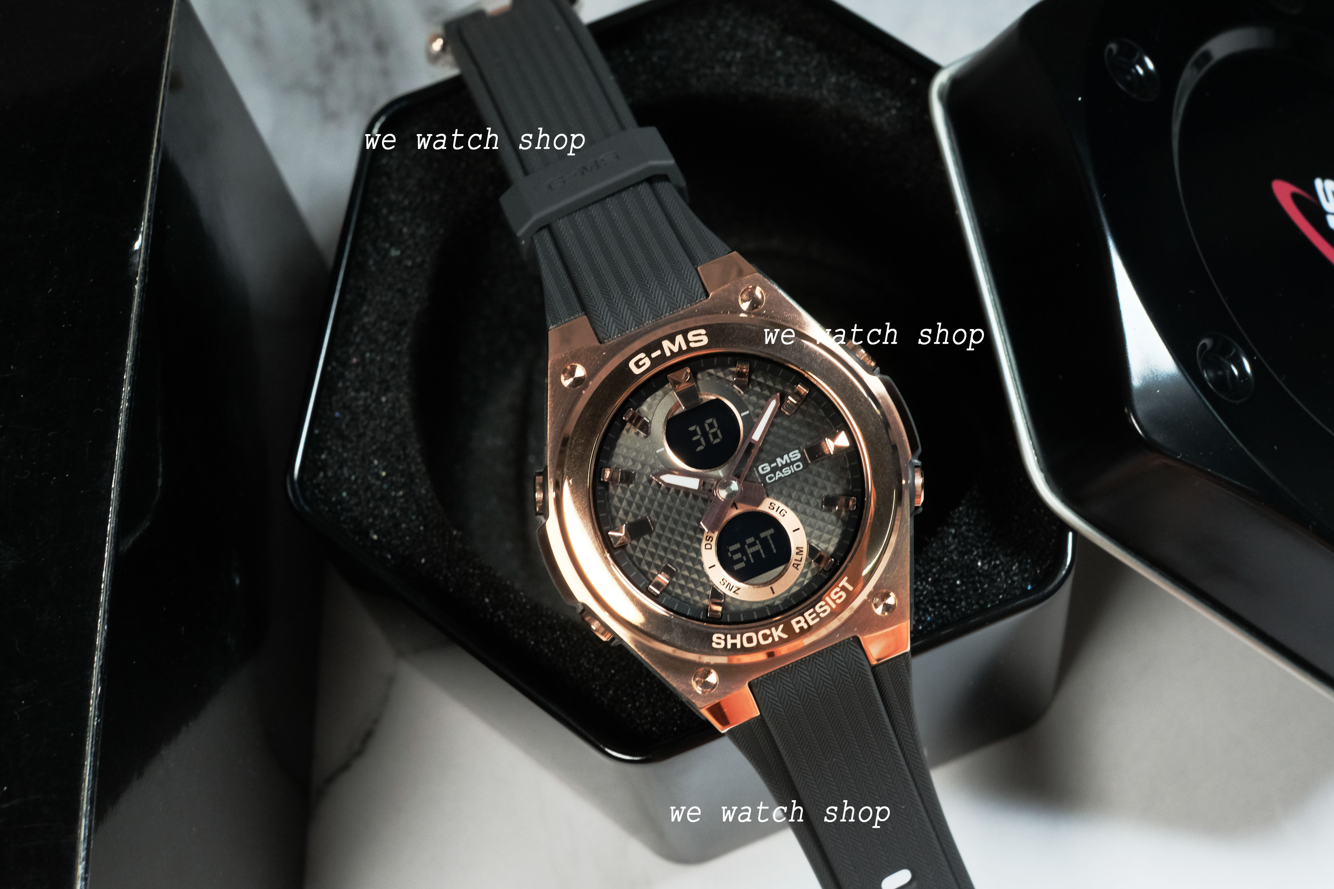 CASIO BABY-G รุ่น MSG-C100G-1ADR สีโรสโกลด์ สายดำ สินค้าใหม่ ของแท้ รับประกันศูนย์ CMG