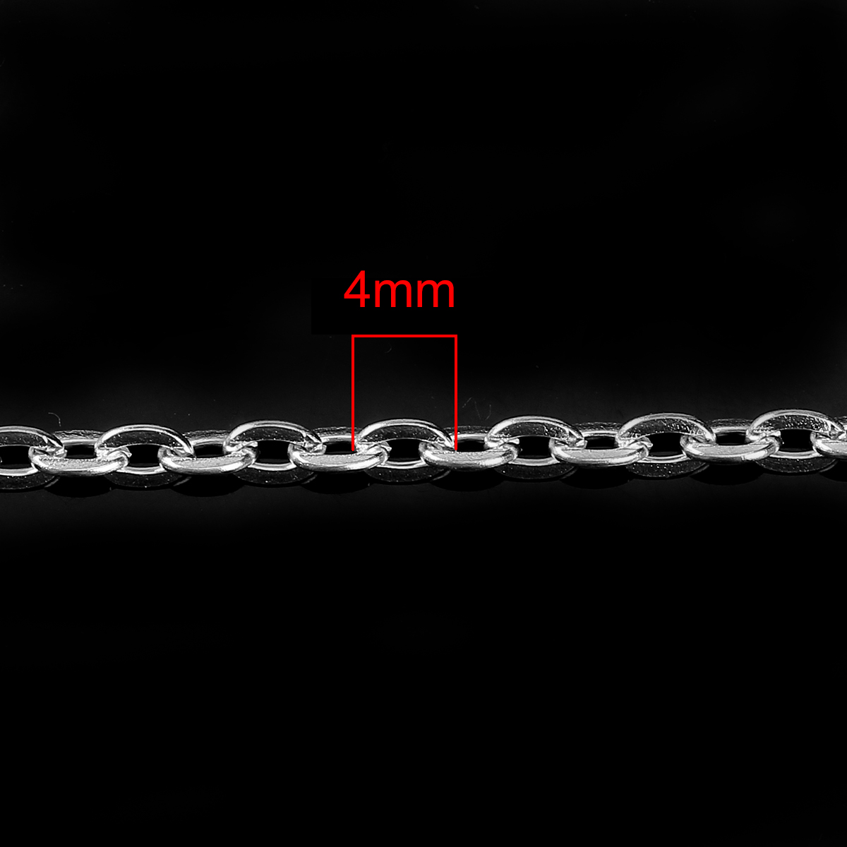 สร้อยโลหะอัลลอยด์สีเงินพร้อมก้ามปู ยาว 47 ซม.(18 นิ้ว) 1 เส้น