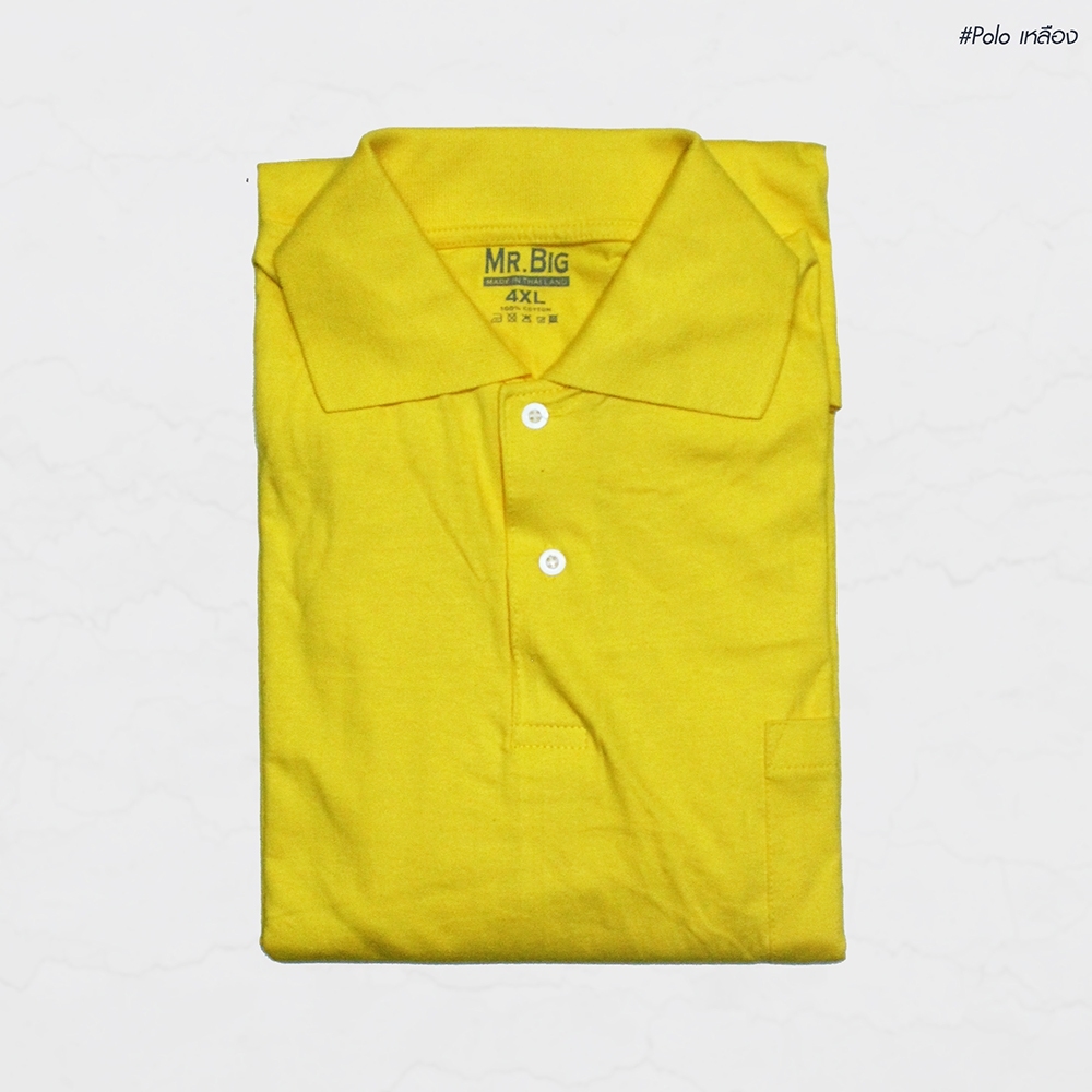 Polo สีเหลืองสด 2 4 6XL ผ้าคัทตอน 100%